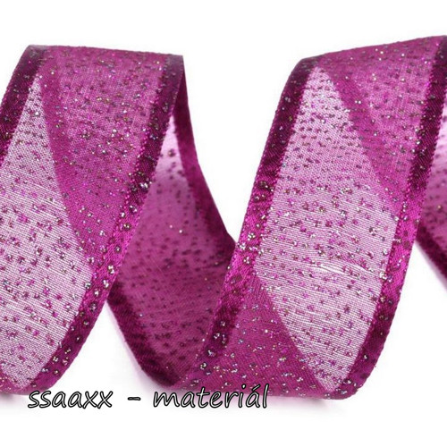 Monofilová stuha ~ 26mm ~ s glitry