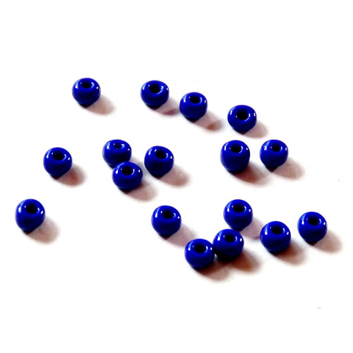 Skleněný rokajl MODRÝ PASTEL, 4 mm, 60 ks, — foto 1