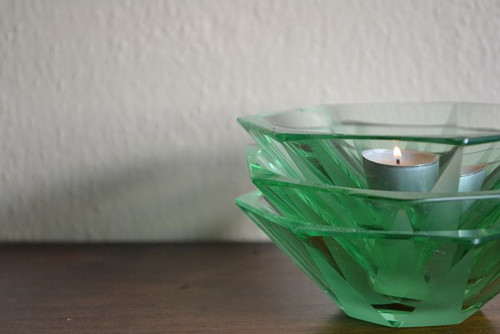 Tři - skleněné misky - art deco — foto 1