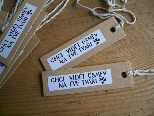 Visačka -Chci vidět úsměv na tvé tváři...