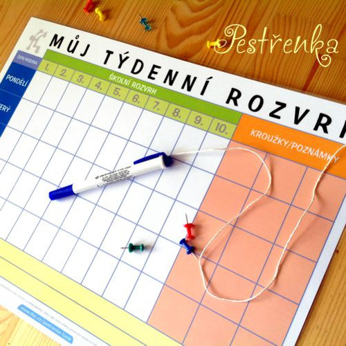 Můj týdenní rozvrh - velký A3/stírací