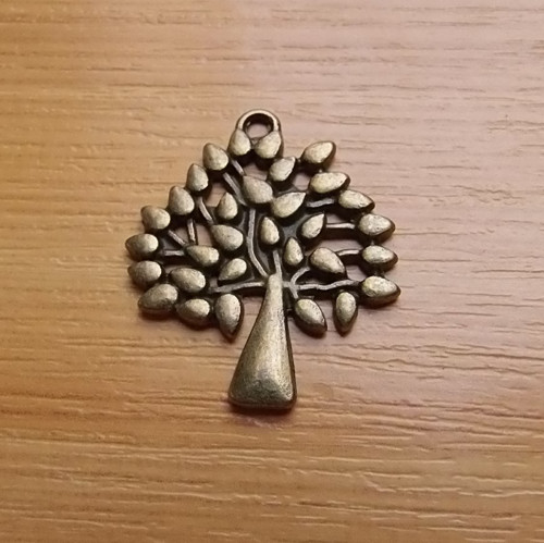 Strom - přívěsek - starobronz - 29mm x 23mm