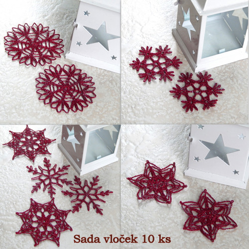 Sada háčkovaných vloček - 10 ks — foto 1