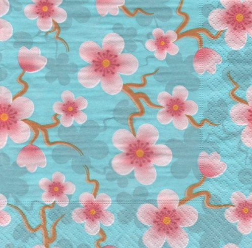 Papírový ubrousek,japonsko,růžová,sakura,2kusy