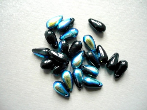 Černé kapky 10 x 5 mm - 30 ks