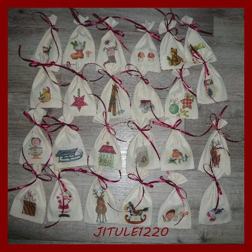 Adventní kalendář -pytlíčky - 24 kusů — foto 1