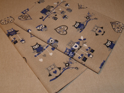 Prostírání - Owls in blue