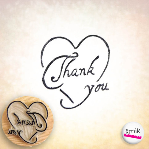 Razítko Thank you v srdci