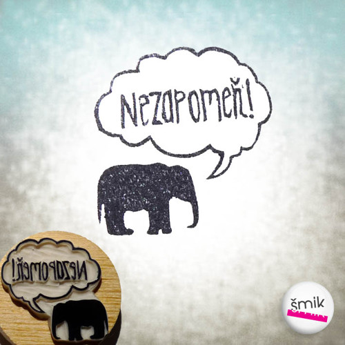 Připomínací slon - razítko