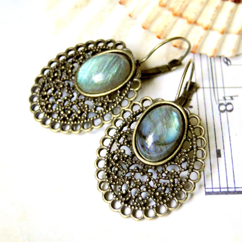 Antique Labradorite / Naušnice s labradoritem