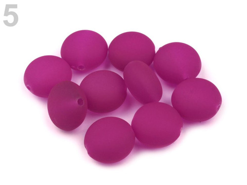 Korálky neon plast pr.17mm (10ks) - fialová