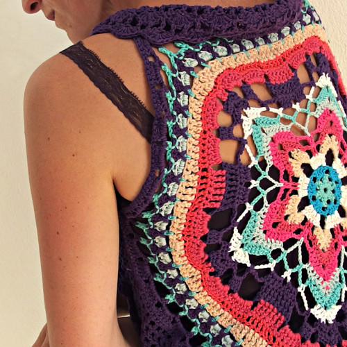 Boho vesta fialová — foto 1