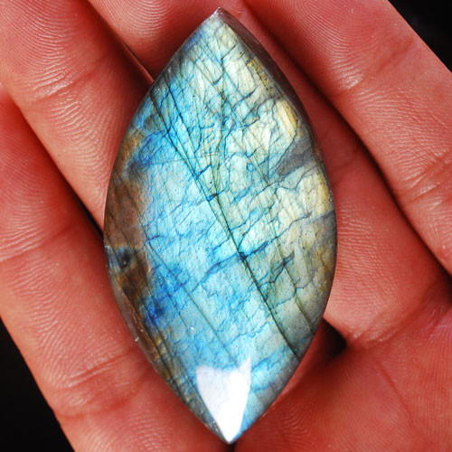 Labradorit oliva- 59 x 30 x 5 mm — foto 1