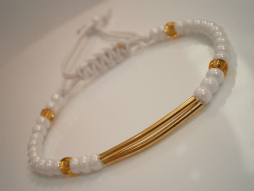 Bílo-zlatý elegantní náramek (Unisex)