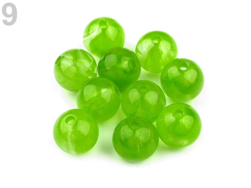 Plastové korálky Sunny Ø14 mm - limetka (20ks)