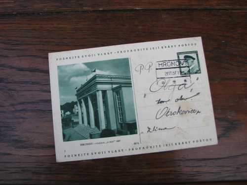 Hronov...dopisnice 1937