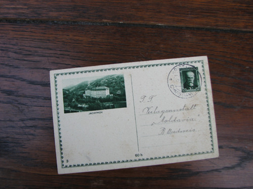 Jáchymov...dopisnice, 1933