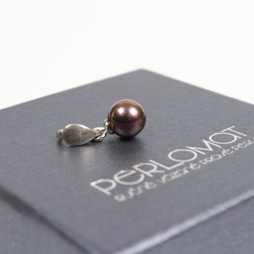 Perlový přívěsek, černá perla kulatá AA+, 7 mm, Ag — foto 1
