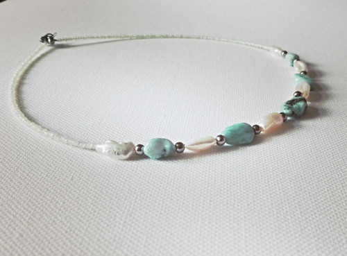 Delphine - larimar a říční perly — foto 1