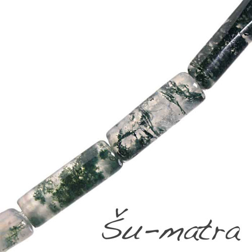 Mechový achát, 13x4,5 mm (2 ks) — foto 1