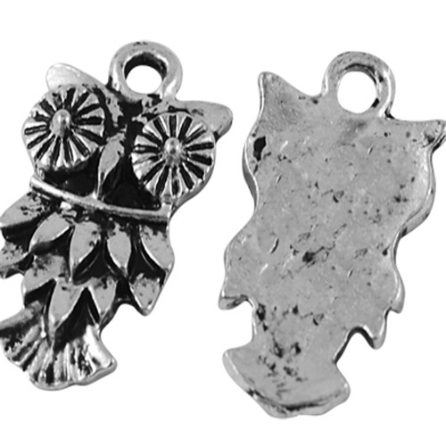 Sova péřatá/ ant.stříbro/ 20x11mm
