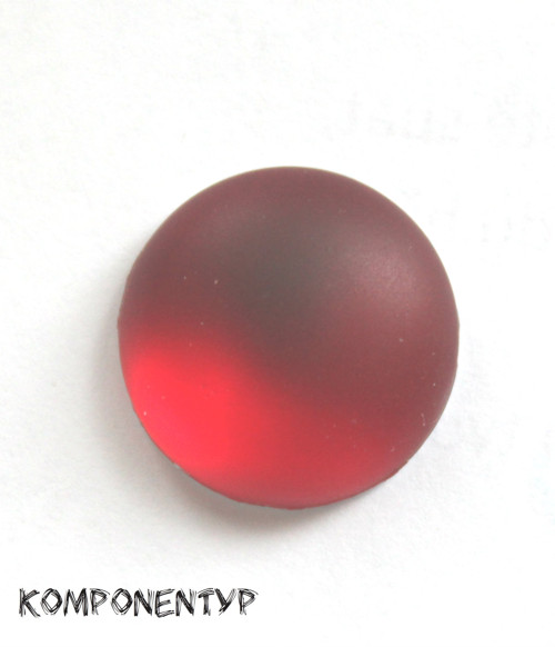 Skleněný kabošon 18 mm, MATNÝ, červený