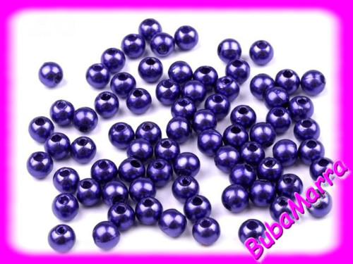 ~100 ks~ Voskované perle ~ 5mm ~ Námořnická modř