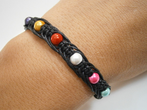 Hematitový magnetický náramek (macramé) - Unisex — foto 1