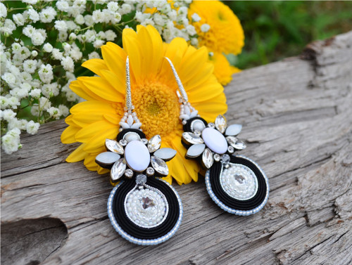 Soutache náušnice Romantická Elegance... — foto 1