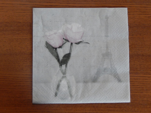 Ubrousek na decoupage - Eiffelovka vintage