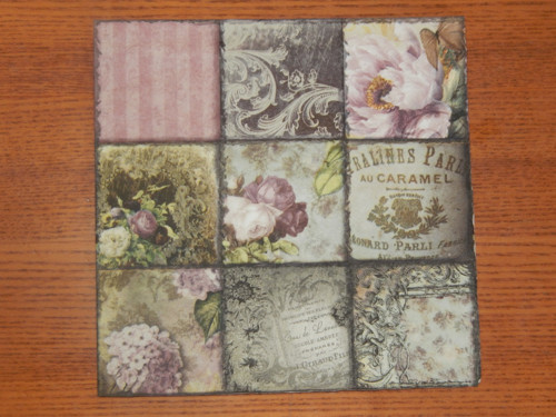 Ubrousek na decoupage - vintage mozaika
