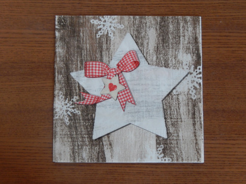 Ubrousek na decoupage - vánoční hvězda s mašlí