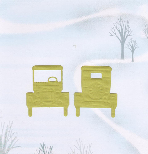 Auto - olivově zelený výsek (2 ks)