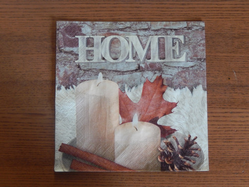 Ubrousek na decoupage - home, svíčky