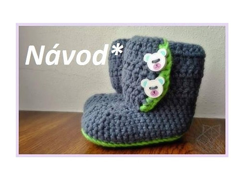 Návod na háčkované botičky, délka podrážky 10 cm
