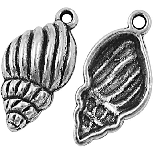 Mušle střední/ ant.stříbro/ 25,5x13mm