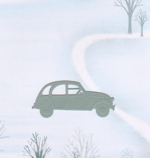 Auto - modrošedý výsek (4 ks)