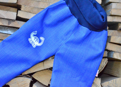 Softshell kalhoty BATOLE Modré 74 - 86+ růžový lem — foto 1