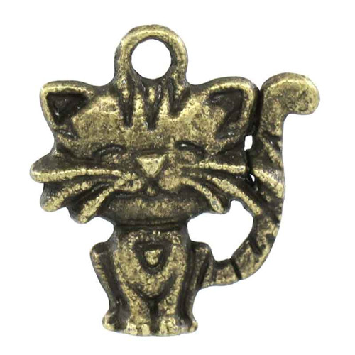 Kočka malá/ ant.bronz/ 19x18mm
