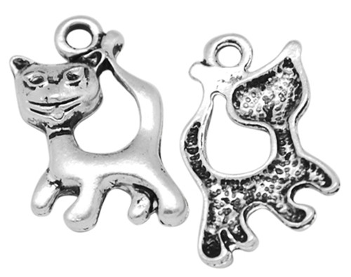 Kočka Ťapka/ ant.stříbro/ 24x14mm