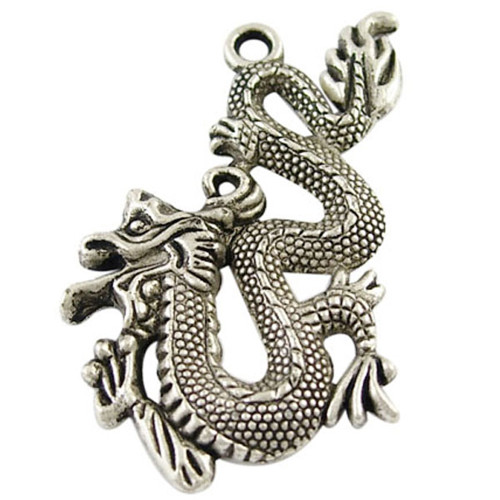 Drak MAXI/ ant.stříbro/ 53x31mm/ 1ks