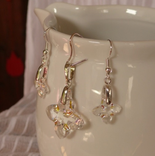 Přívěsek - swarovski/kameny - hvězda čirá zdobená