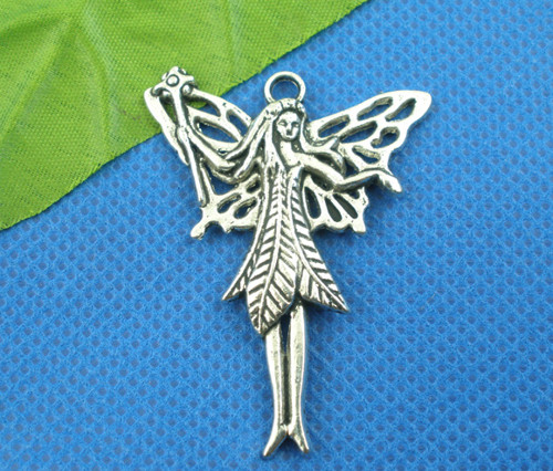 Víla - elfka ant.stříbro, velká/ 51x39mm/ 1ks