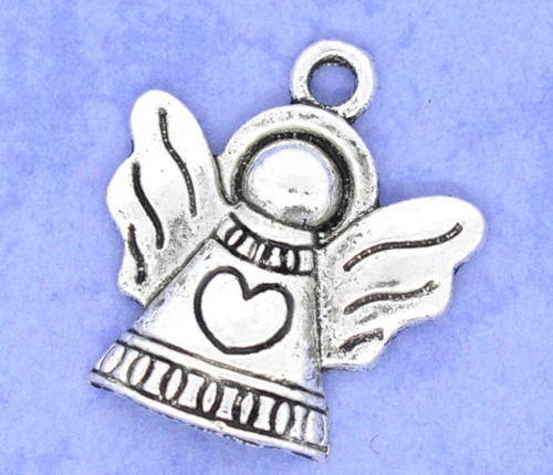 Andělíček se srdcem/ ant.stříbro/ 21x19mm