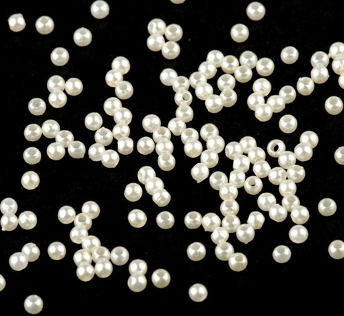Pl.voskované perle - barva perlová 3 mm - 10 g