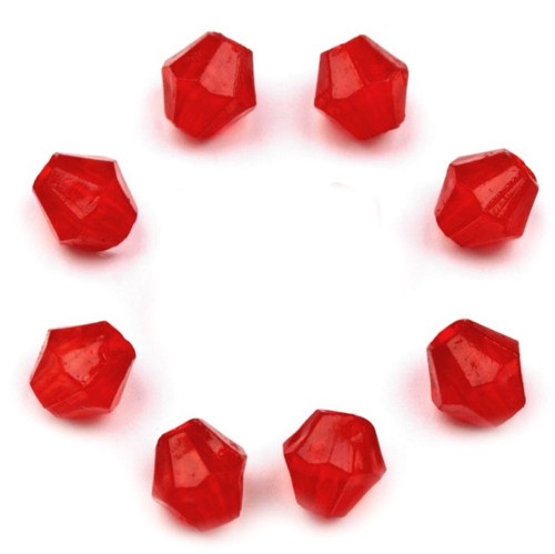 Sluníčka akrylová červená - 4 mm (100 ks)