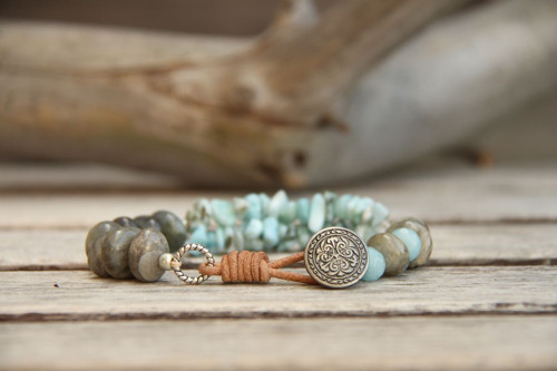 Bohemian náramok labradorit a larimar — foto 1