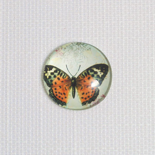Čočka kulatá prům.25mm-oranžový motýl (za 1ks)