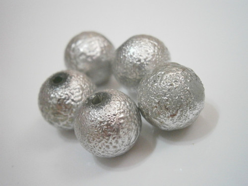 Voskované perly vroubkované 12mm - stříbrné (5ks)