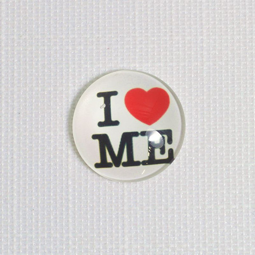 Čočka kulatá pr.15mm-I love me (za 1ks)